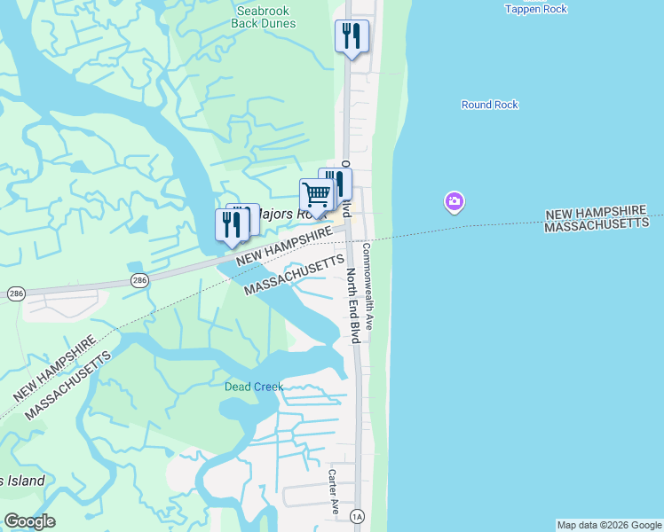 map of restaurants, bars, coffee shops, grocery stores, and more near 14 Cottage Way in Salisbury