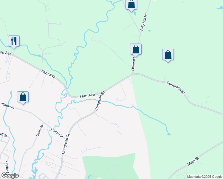 map of restaurants, bars, coffee shops, grocery stores, and more near 144 Congress Street in Amesbury