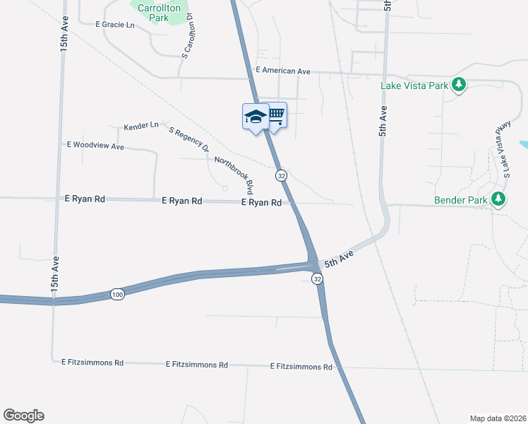 map of restaurants, bars, coffee shops, grocery stores, and more near 3709 East Ryan Road in Oak Creek