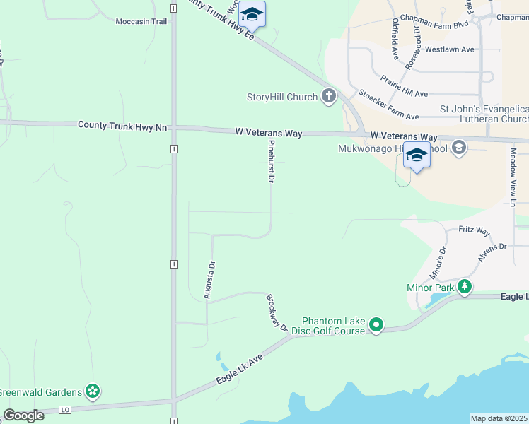map of restaurants, bars, coffee shops, grocery stores, and more near 810 Medina Drive in Mukwonago