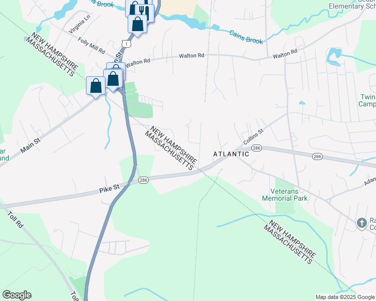 map of restaurants, bars, coffee shops, grocery stores, and more near 5 Janvrin Drive in Seabrook