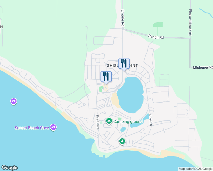 map of restaurants, bars, coffee shops, grocery stores, and more near 490 Empire Road in Port Colborne