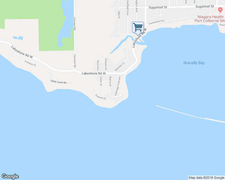 map of restaurants, bars, coffee shops, grocery stores, and more near 17 Walnut Street in Port Colborne