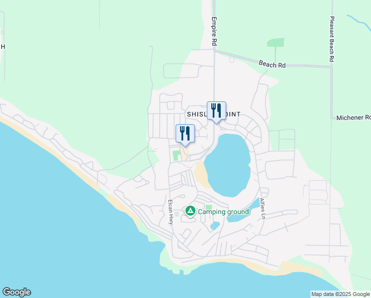 map of restaurants, bars, coffee shops, grocery stores, and more near 490 Empire Road in Port Colborne