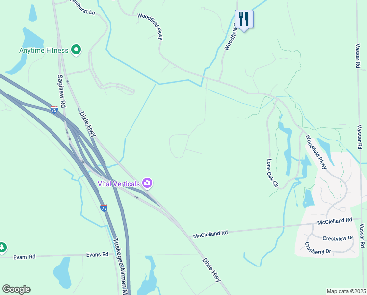 map of restaurants, bars, coffee shops, grocery stores, and more near 5946 Augusta Lane in Holly