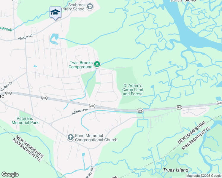 map of restaurants, bars, coffee shops, grocery stores, and more near 17 Old Salt Drive in Seabrook