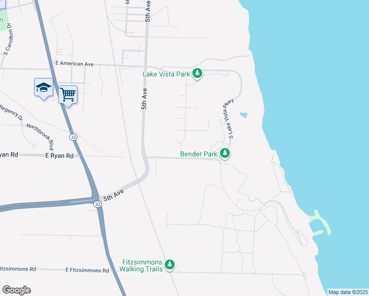 map of restaurants, bars, coffee shops, grocery stores, and more near 4503 East Ryan Road in Oak Creek