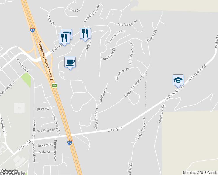 map of restaurants, bars, coffee shops, grocery stores, and more near 2980 Goldfield Drive in Pocatello