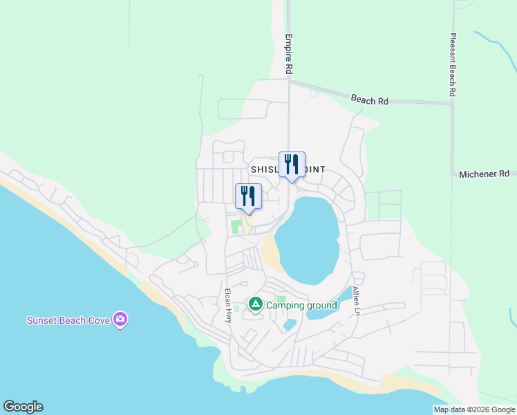 map of restaurants, bars, coffee shops, grocery stores, and more near 490 Empire Road in Port Colborne