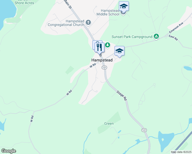 map of restaurants, bars, coffee shops, grocery stores, and more near 26 West Road in Hampstead