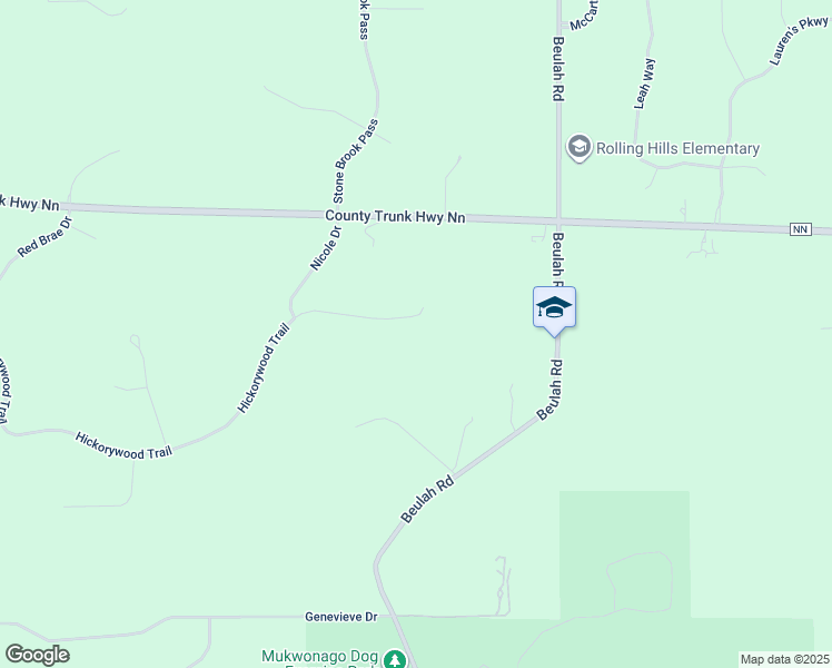 map of restaurants, bars, coffee shops, grocery stores, and more near S94W32580 Hickorywood Trail in Mukwonago