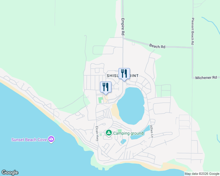 map of restaurants, bars, coffee shops, grocery stores, and more near 490 Empire Road in Port Colborne