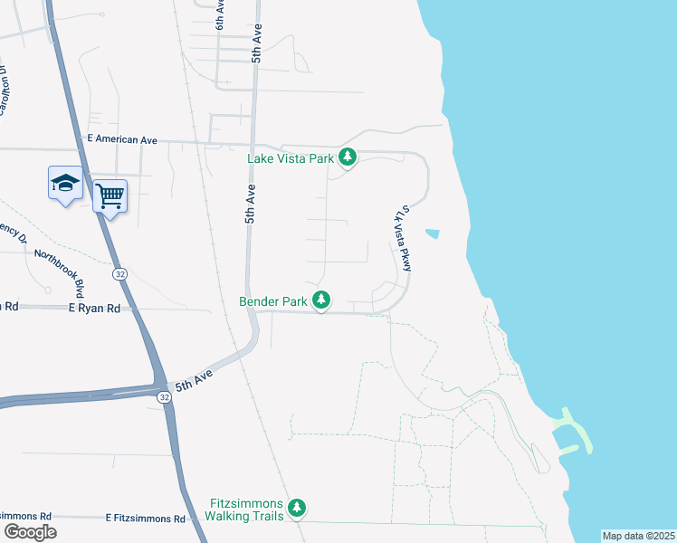 map of restaurants, bars, coffee shops, grocery stores, and more near 4240 East Ryan Road in Oak Creek
