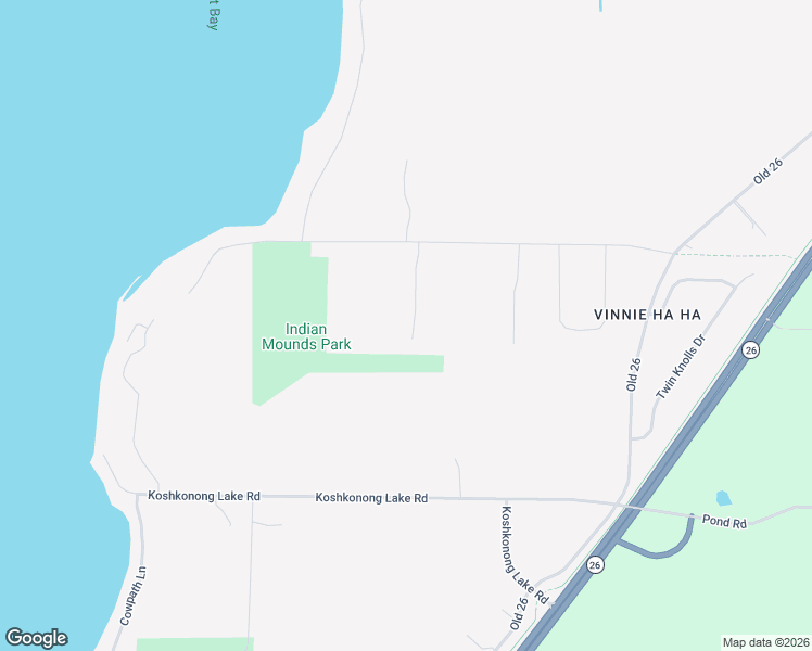 map of restaurants, bars, coffee shops, grocery stores, and more near W7489 Koshkonong Mounds Road in Fort Atkinson