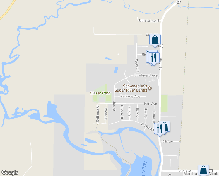 map of restaurants, bars, coffee shops, grocery stores, and more near 457 Bowlavard Avenue in Belleville