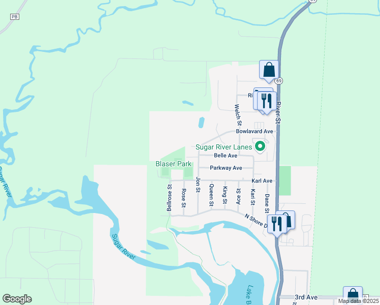 map of restaurants, bars, coffee shops, grocery stores, and more near 457 Bowlavard Avenue in Belleville