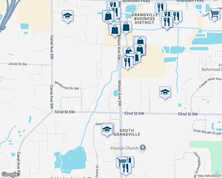 map of restaurants, bars, coffee shops, grocery stores, and more near 5081 Harbor House Lane in Wyoming