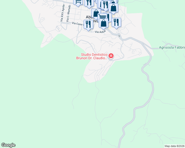 map of restaurants, bars, coffee shops, grocery stores, and more near 15 Via San Andrea in Abbadia San Salvatore