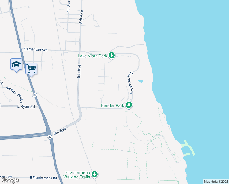 map of restaurants, bars, coffee shops, grocery stores, and more near 4240 East Ryan Road in Oak Creek