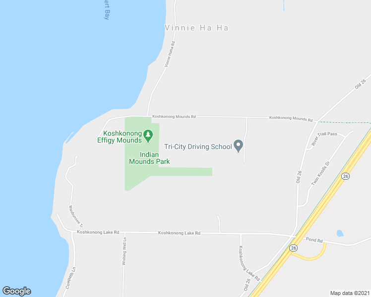 map of restaurants, bars, coffee shops, grocery stores, and more near W7489 Koshkonong Mounds Road in Fort Atkinson