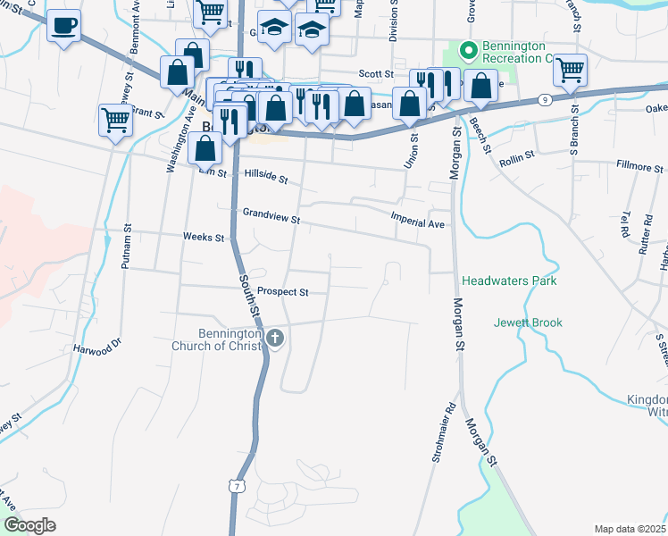 map of restaurants, bars, coffee shops, grocery stores, and more near 118 Cutler Street in Woodford