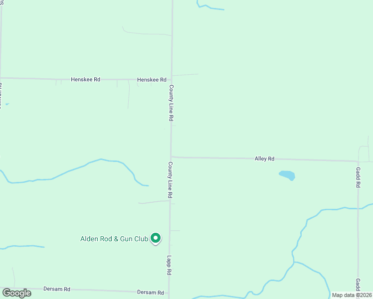 map of restaurants, bars, coffee shops, grocery stores, and more near 179 Alley Road in Alden