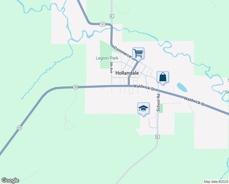 map of restaurants, bars, coffee shops, grocery stores, and more near 602 5th Avenue in Hollandale