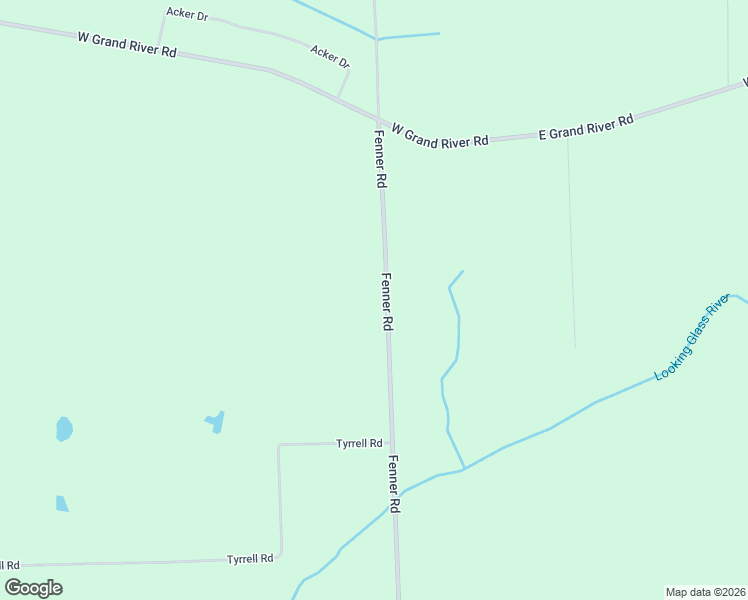 map of restaurants, bars, coffee shops, grocery stores, and more near 8248 Fenner Road in Laingsburg
