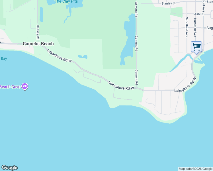 map of restaurants, bars, coffee shops, grocery stores, and more near 10187 Lakeshore Road West in Regional Municipality of Niagara