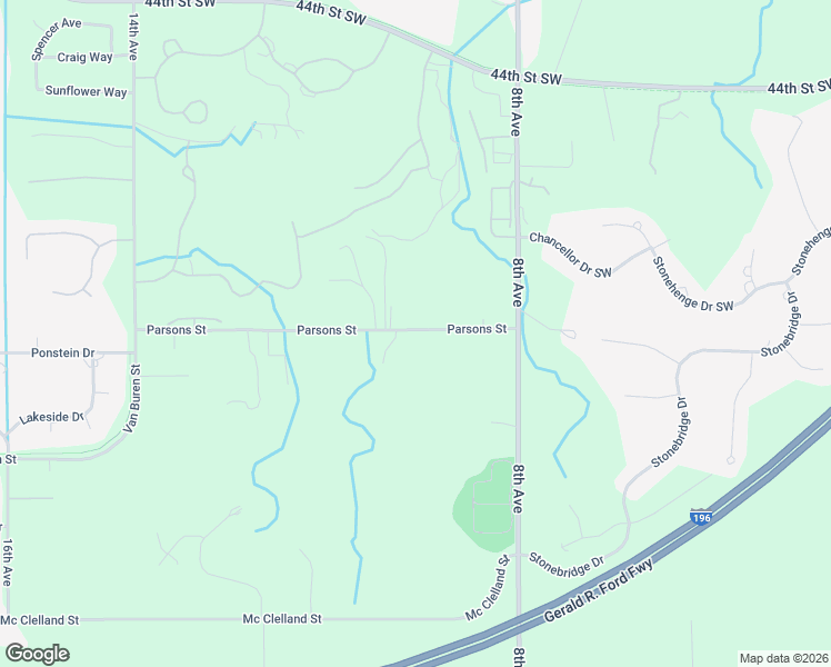 map of restaurants, bars, coffee shops, grocery stores, and more near 962 Parsons Street in Hudsonville