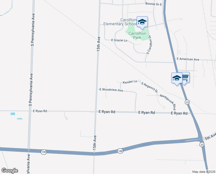 map of restaurants, bars, coffee shops, grocery stores, and more near 3240 East Woodview Avenue in Oak Creek