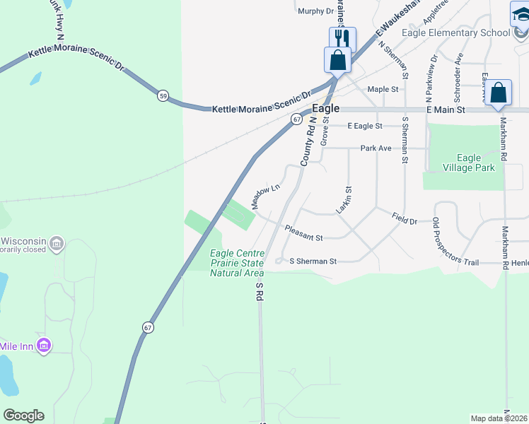 map of restaurants, bars, coffee shops, grocery stores, and more near 428 Clover Court in Eagle
