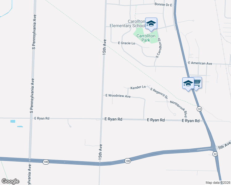 map of restaurants, bars, coffee shops, grocery stores, and more near 3240 East Woodview Avenue in Oak Creek