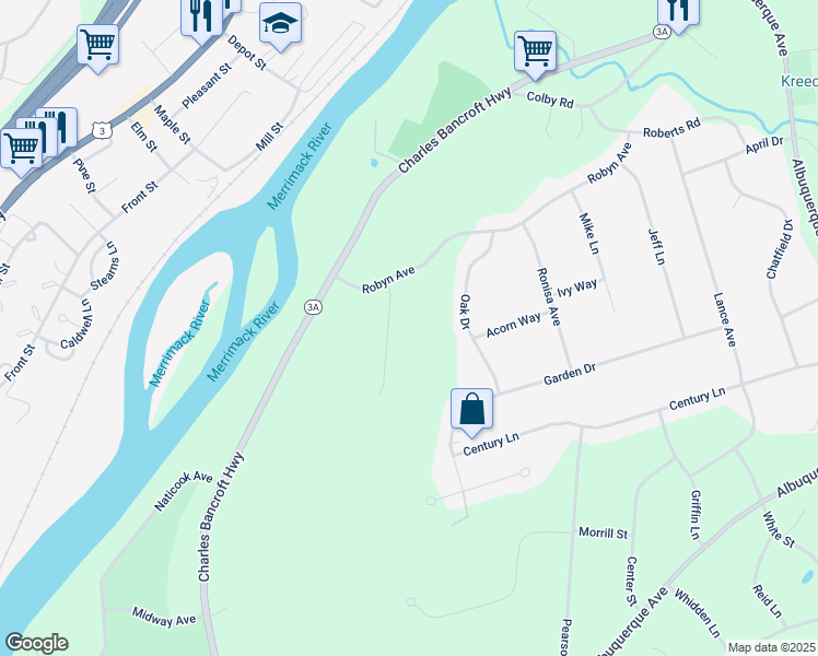 map of restaurants, bars, coffee shops, grocery stores, and more near 8 Sybil Lane in Litchfield