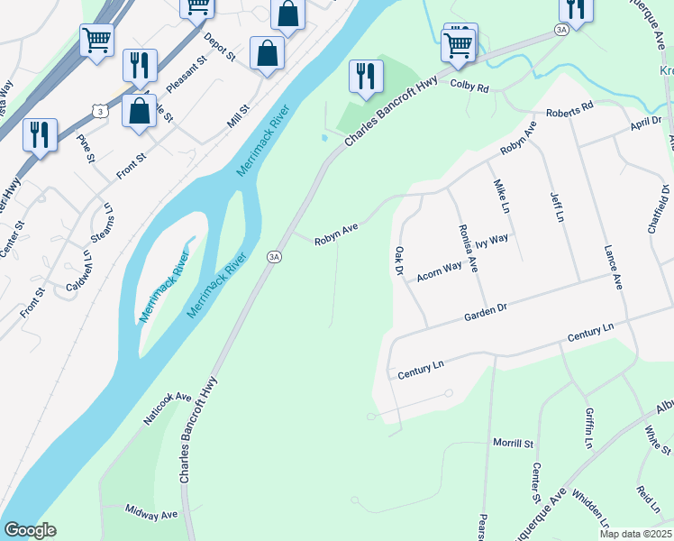 map of restaurants, bars, coffee shops, grocery stores, and more near 8 Sybil Lane in Litchfield