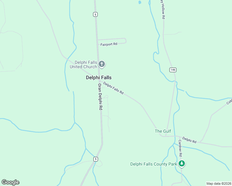 map of restaurants, bars, coffee shops, grocery stores, and more near 8956 Delphi Falls Road in New Woodstock