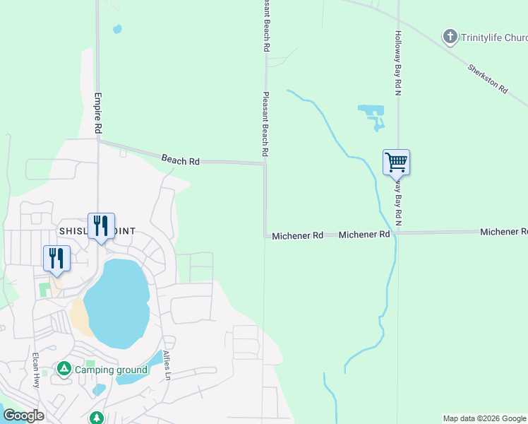 map of restaurants, bars, coffee shops, grocery stores, and more near 534 Pleasant Beach Road in Port Colborne