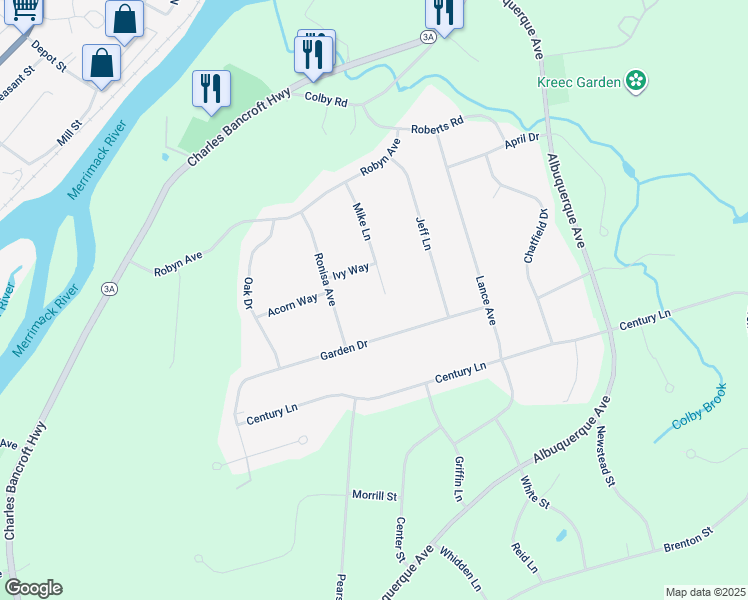 map of restaurants, bars, coffee shops, grocery stores, and more near 19 Mike Lane in Litchfield