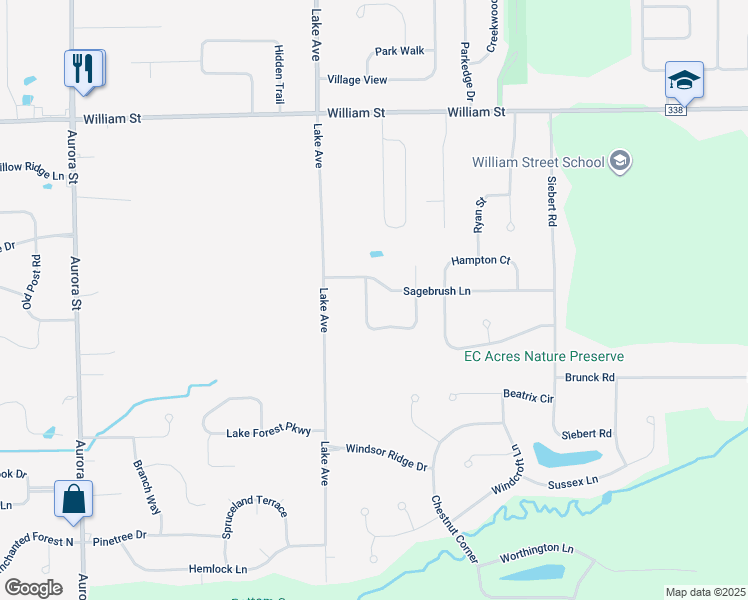 map of restaurants, bars, coffee shops, grocery stores, and more near 4 Ann Marie Drive in Lancaster