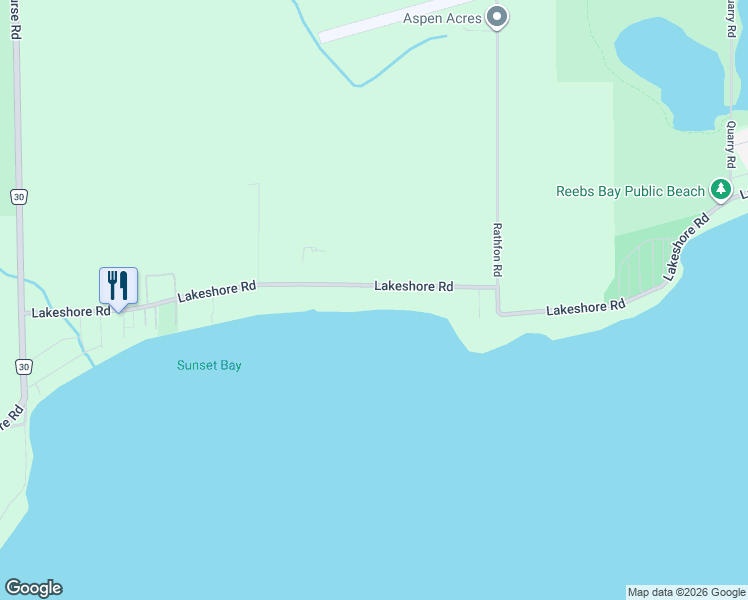 map of restaurants, bars, coffee shops, grocery stores, and more near 10848 Lakeshore Road in Port Colborne