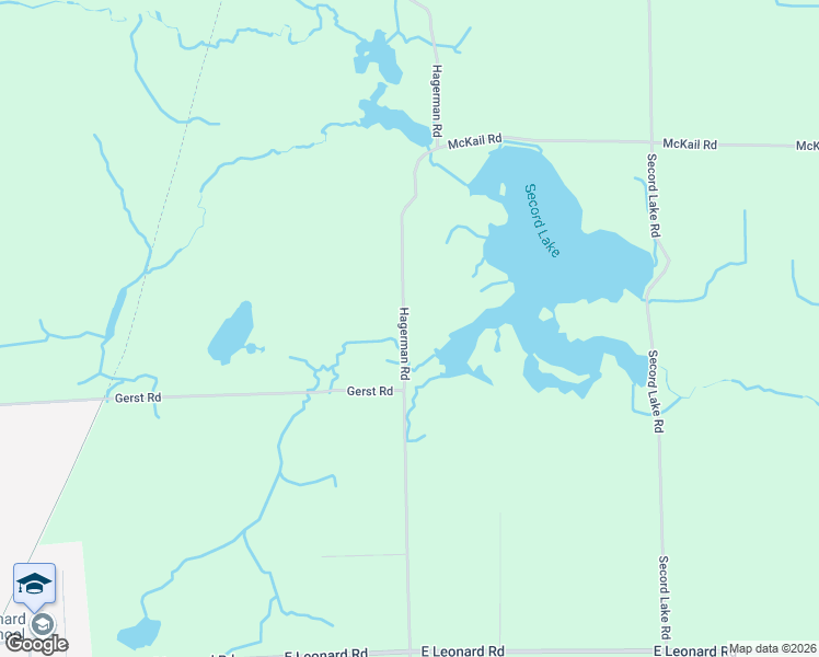 map of restaurants, bars, coffee shops, grocery stores, and more near Hagerman Road in Leonard
