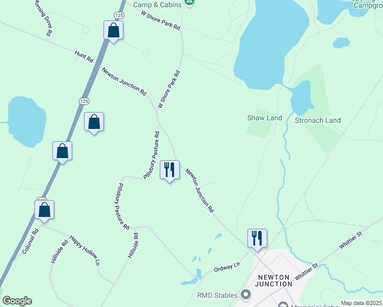 map of restaurants, bars, coffee shops, grocery stores, and more near 32 Newton Junction Road in Kingston