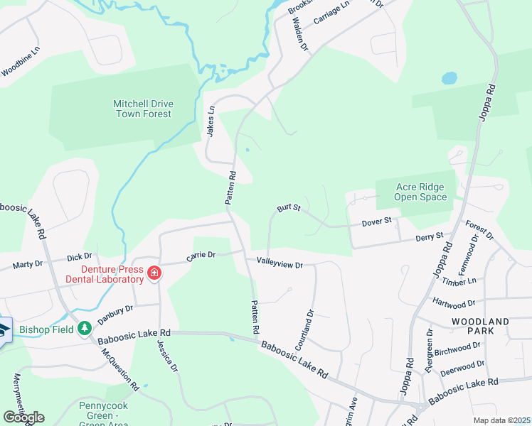 map of restaurants, bars, coffee shops, grocery stores, and more near 8 Burt Street in Merrimack