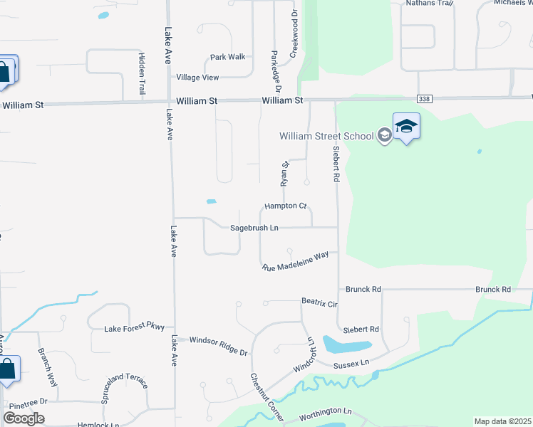 map of restaurants, bars, coffee shops, grocery stores, and more near 25 Hampton Court in Lancaster