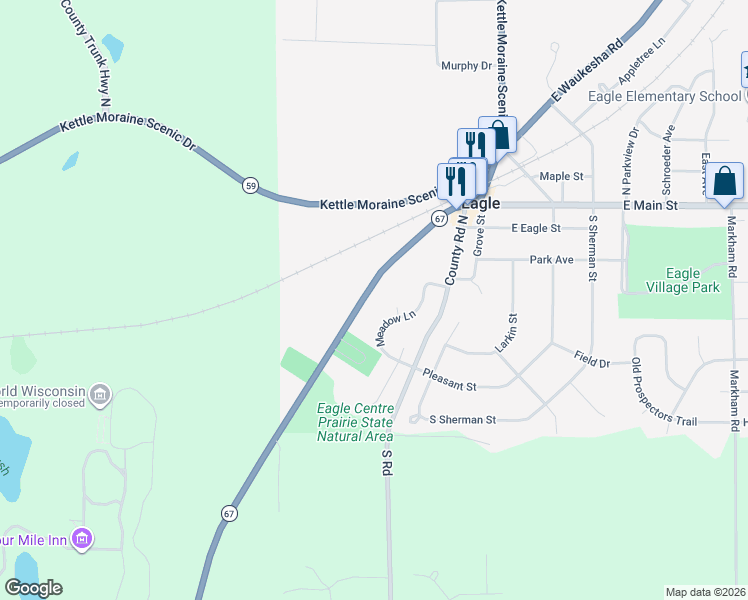 map of restaurants, bars, coffee shops, grocery stores, and more near 340 Elkhorn Road in Eagle