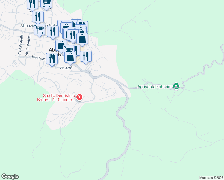 map of restaurants, bars, coffee shops, grocery stores, and more near 2 Via della Rupe in Abbadia San Salvatore