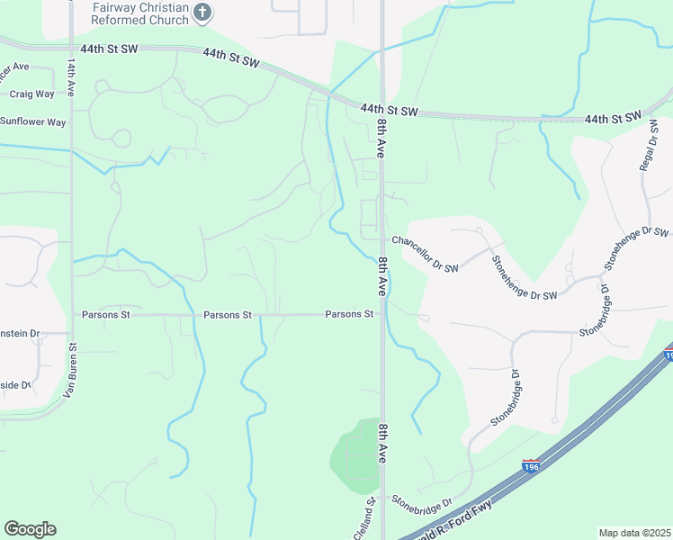 map of restaurants, bars, coffee shops, grocery stores, and more near 831 Parsons Street in Grandville