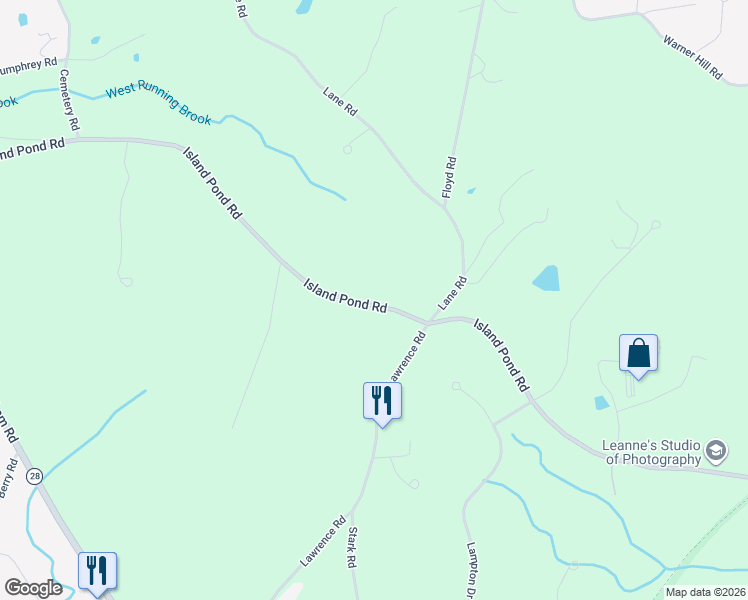 map of restaurants, bars, coffee shops, grocery stores, and more near 75 Island Pond Road in Derry