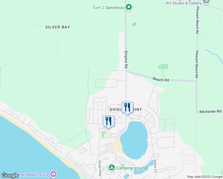 map of restaurants, bars, coffee shops, grocery stores, and more near 4870 Mapleview Crescent in Port Colborne
