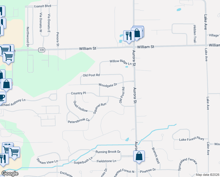 map of restaurants, bars, coffee shops, grocery stores, and more near 7 Country Place in Lancaster